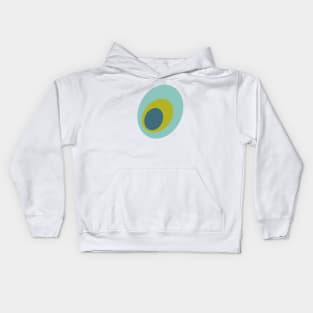 Peacock Colors Geometric Ovals Retro Kids Hoodie